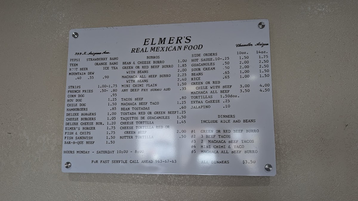 Elmer's Tacos Menu - Image 2